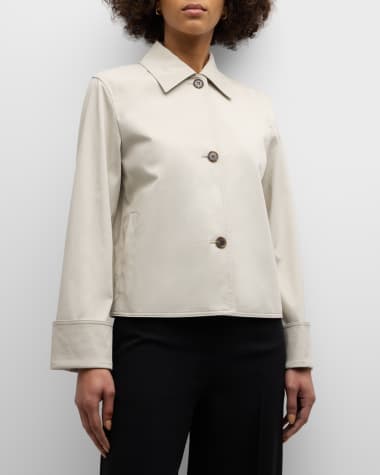 Theory Cropped Wide-Cuff Trench Jacket