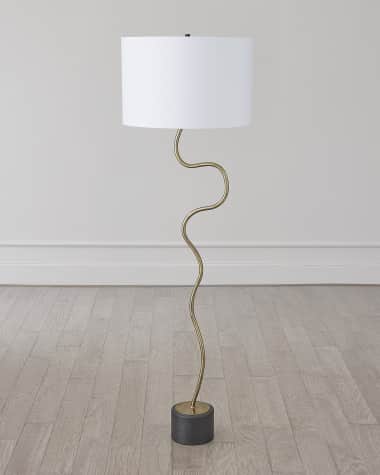 Global Views Loop Brass Floor Lamp
