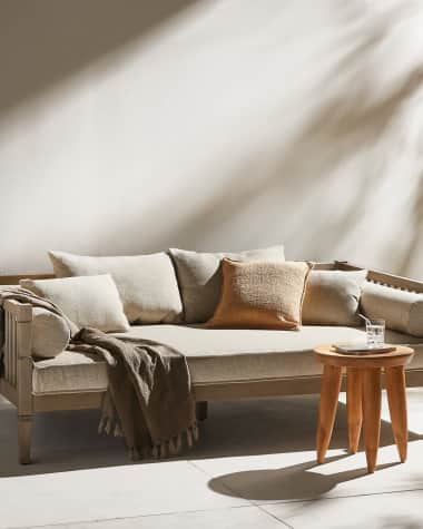 Four Hands Amero Washed Brown Outdoor Sofa, 84"