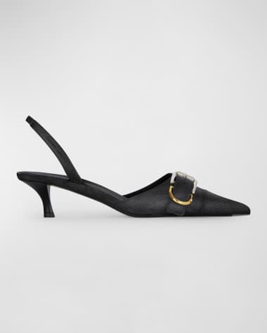 Givenchy Voyou Leather Buckle Slingback Pumps