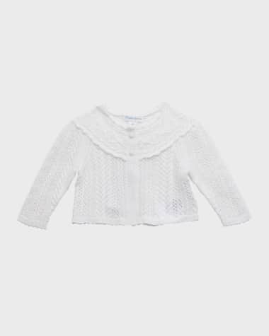Ralph Lauren Childrenswear Girl's Long-Sleeve Open-Knit Cotton Cardigan, Size 3M-24M