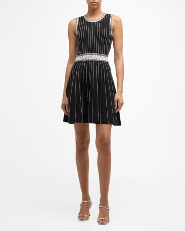 Milly Sleeveless Striped Knit Mini Dress