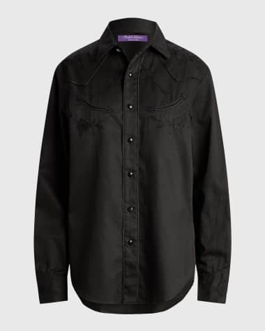 Ralph Lauren Collection Corrine Cotton Poplin Western Shirt