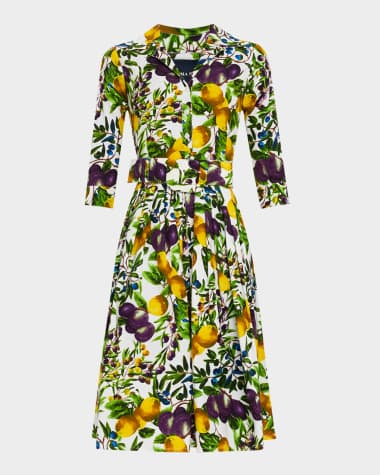 Samantha Sung Audrey 2 Pleated Stretch Cotton Midi Shirtdress
