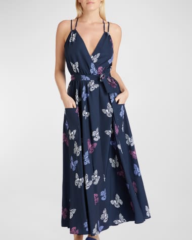 VALIMARE Amelia Butterfly Wrap Maxi Dress