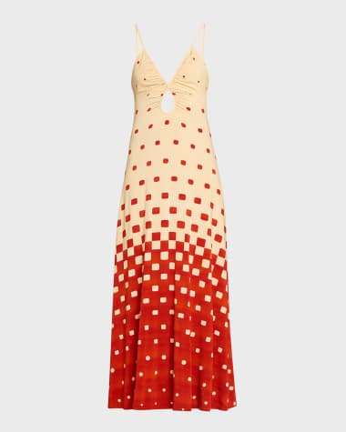 Johanna Ortiz Rhythmn Oasis Gradient Keyhole Maxi Dress