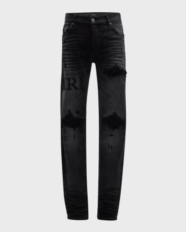 Amiri Men's MX1 Applique Slim Distressed Jeans