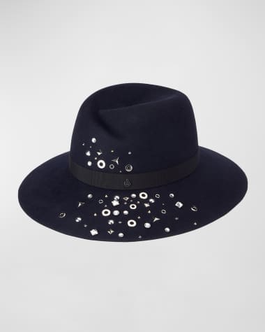 Maison Michel Virginie Starlight Studded Felt Fedora