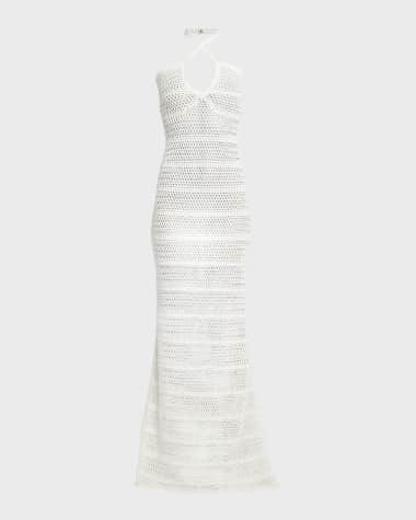 TOM FORD Crochet Knit Halter Gown