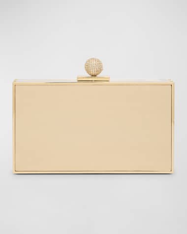 Sophia Webster Clara Metallic Leather Box Clutch Bag