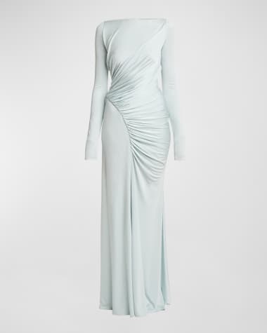 Givenchy Long Sleeve Side Draped Dress