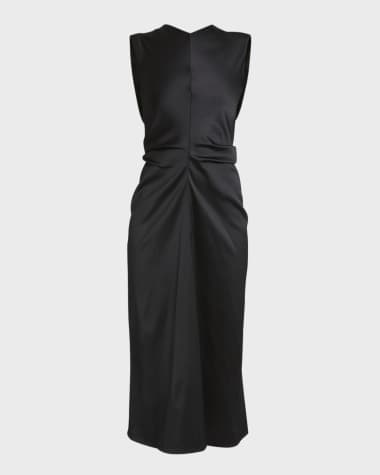 Proenza Schouler Ella Matte Satin Ruched Dress