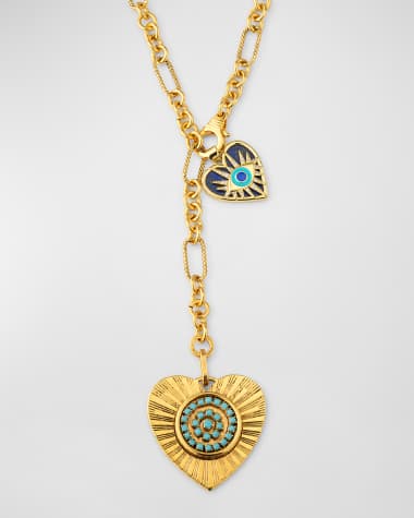Elizabeth Cole Corazana Heart & Evil Eye Pendant Necklace