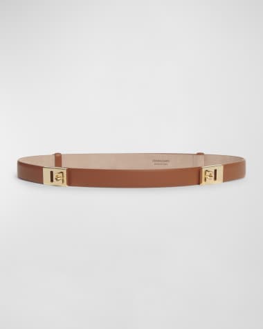 Ferragamo Hug Leather Skinny Belt