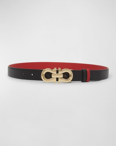 Ferragamo Gancio Contour Reversible Leather Belt