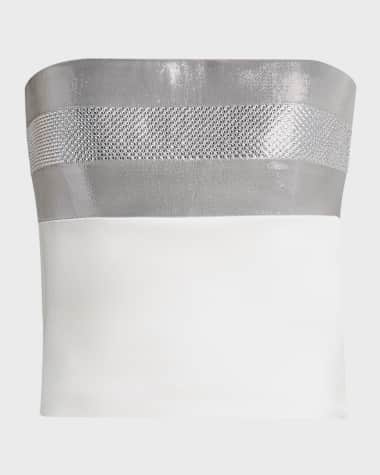 Giorgio Armani Strapless Lame Bustier Top