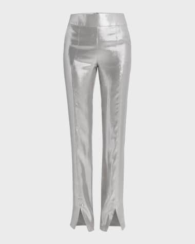 Giorgio Armani Mousseline Mirror Split Front Straight Leg Trousers