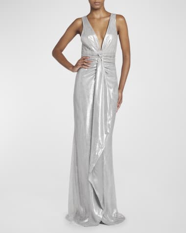 Giorgio Armani Mousseline Miroir Gown with Crystal Detail