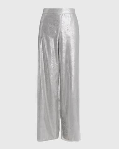 Giorgio Armani Crystal Wide-Leg Silk Trousers