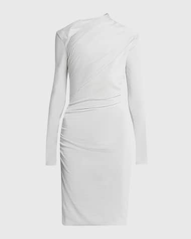 Giorgio Armani Metallic Ruched Jersey Mini Dress