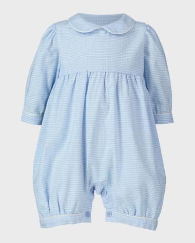 Rachel Riley Girl's Mini Check Babysuit, Size 3M-24M