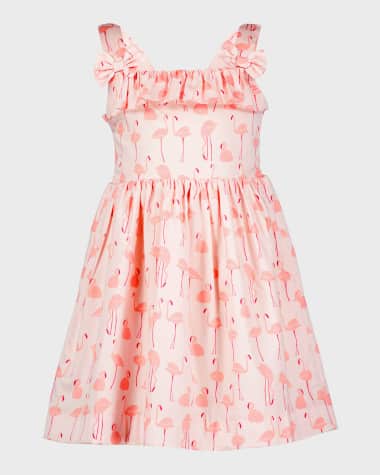 Rachel Riley Girl's Flamingo Sundress, Size 2-14