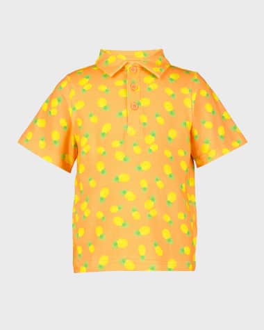 Rachel Riley Boy's Pineapple Polo Shirt, Size 2-10