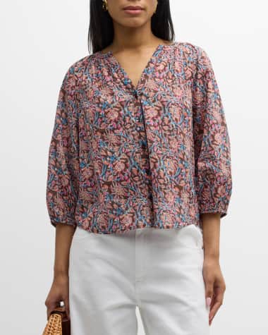 Apiece Apart Mitte Floral-Print Organic Cotton Top