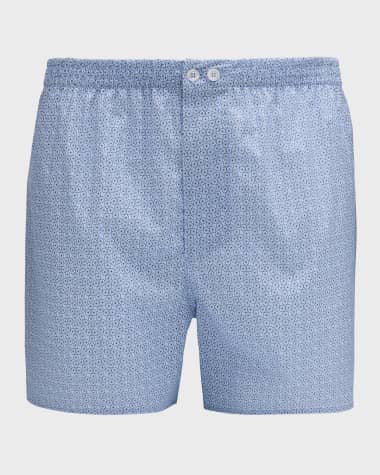 Zimmerli Men's Printed Cotton Sateen Boxer Shorts