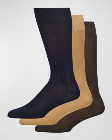 Pantherella Men's Danvers Fil d'Ecosse 3-Pack Crew Socks