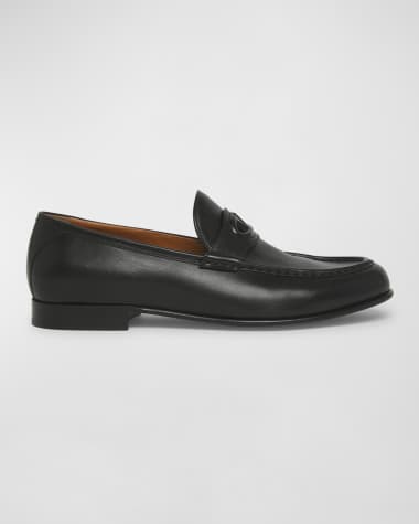 Valentino Garavani Men's Tonal VLogo Leather Loafers
