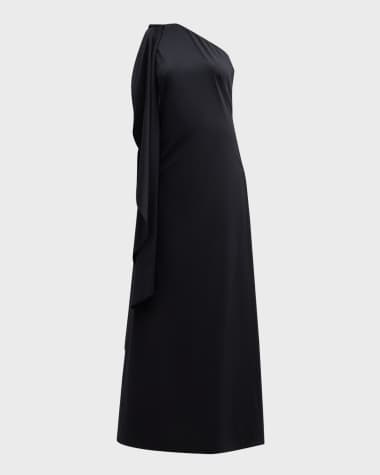 SIMONMILLER Dune One-Shoulder Sash Poplin Gown