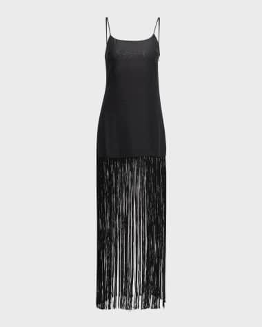 SIMONMILLER Zodiac Draped Fringe Gown