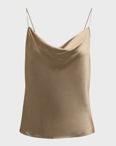 Rails Taysia Satin Cowl-Neck Tank Top