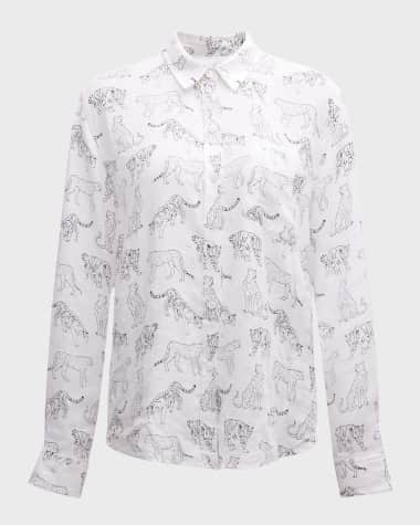 Rails Charli Jungle Cats Button-Front Shirt