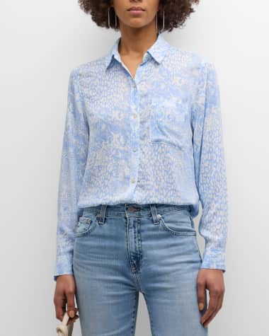 Rails Josephine Mixed Animal Button-Front Shirt