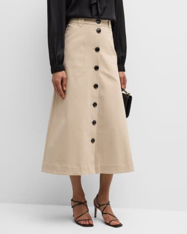 Dea Kudibal Dionitta Button-Front A-Line Midi Skirt