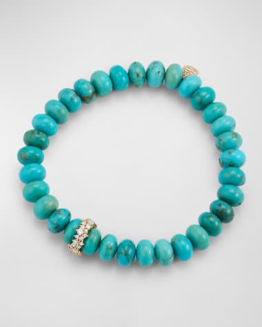 Sydney Evan Turquoise Rondelle Bracelet