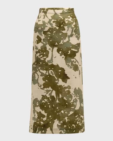 pinkfilosofy Fiji Abstract Midi Skirt