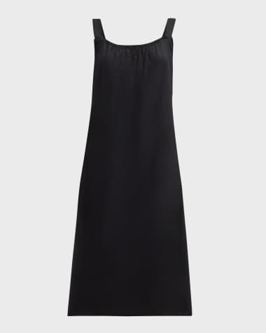 Eileen Fisher Sleeveless Scoop-Neck Organic Cotton Midi Dress