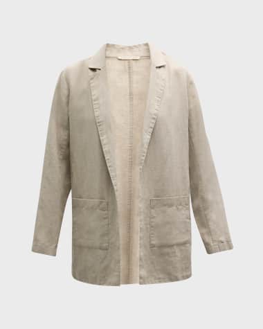 Eileen Fisher Open-Front Organic Linen Blazer