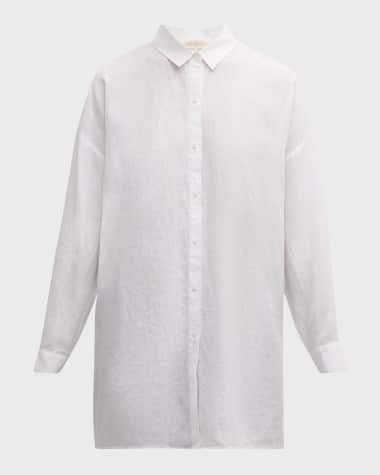 Eileen Fisher Oversized Button-Down Organic Linen Shirt