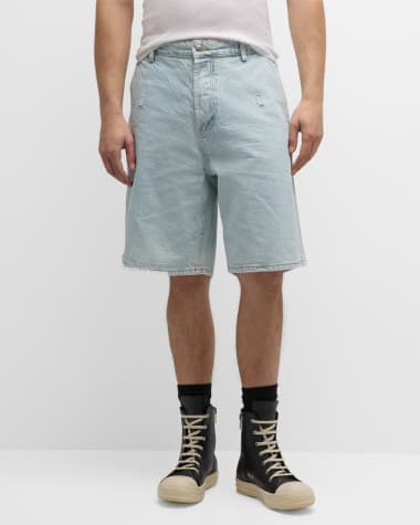 NAHMIAS Men's Bleached Denim Shorts