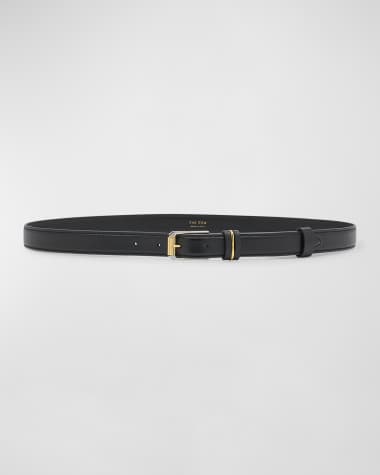 THE ROW Metallic Loop Small Leather Belt