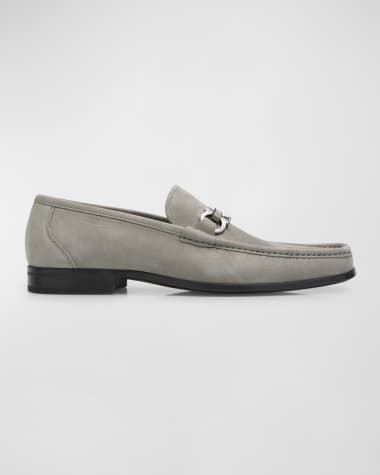 Ferragamo Men's Suede Bit Easy Loafers