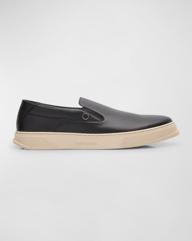 Ferragamo Men's Cameron Leather Slip-On Sneakers