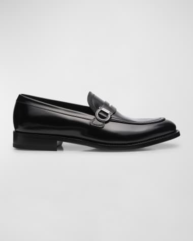 Ferragamo Men's Canada Gancini Leather Penny Loafers