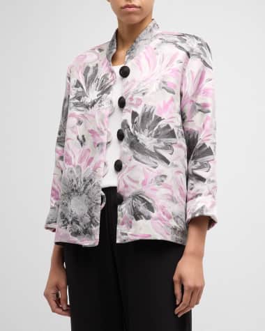 Caroline Rose Pinch of Pink Boxy Floral Jacquard Jacket