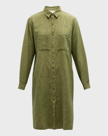 Organic Linen Square Neck Dress