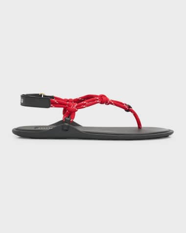 Miu Miu Sporty Rope Thong Slingback Sandals